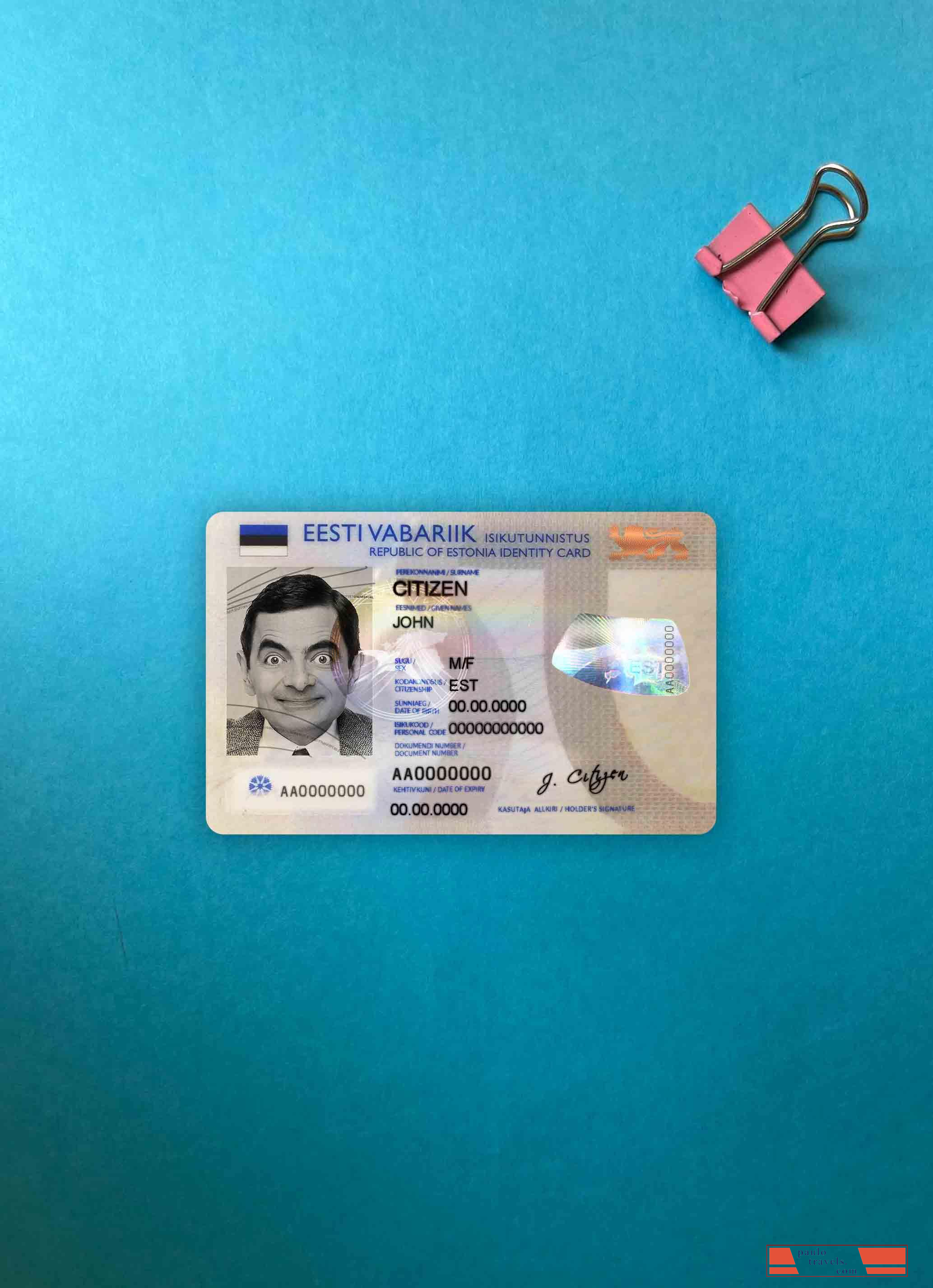 Estonia ID photolook FRONT PSD template